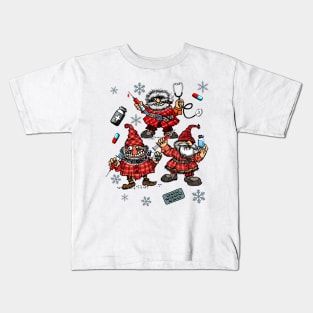 Funny Christmas Crazy Angry Gnomes with pills Kids T-Shirt